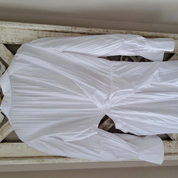 New Jonathan Simkhai Fraya Long Sleeve Cotton Blend Maxi Shirtdress - Picture 10 of 11